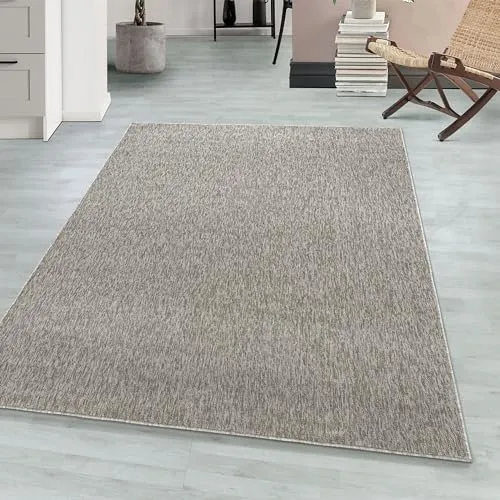 Teppium Moderner Kurzflor Teppich Läufer Flur 60 x 100 cm Beige