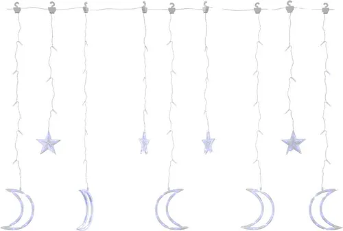 vidaXL Lichterketten Stern und Mond mit Fernbedienung in blau von vidaXL