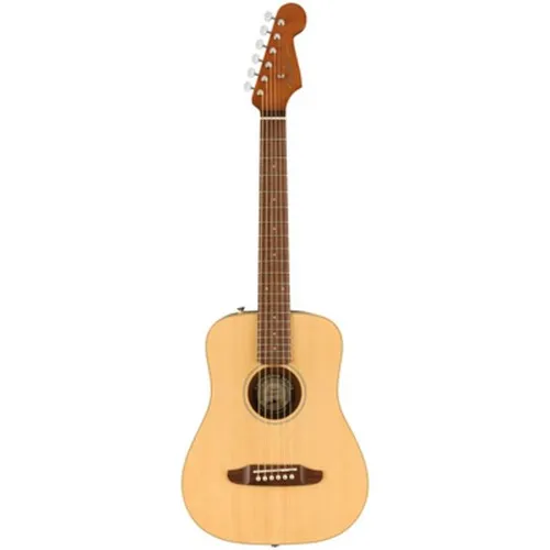 Fender Redondo Mini NT - Kompakte Western Gitarre - Gitarren; Fichte massive Decke, Mahagoni Boden, ideal für unterwegs, inkl. Gigbag und hochwertige Fender Saiten.