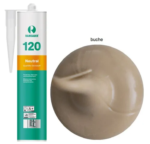 Ramsauer Dichtstoff Ramsauer 120 Neutral Silikon Dichtstoff 310ml Kartusche, gebrauchsfertig, UV- und witterungsbeständig, anstrichverträglich