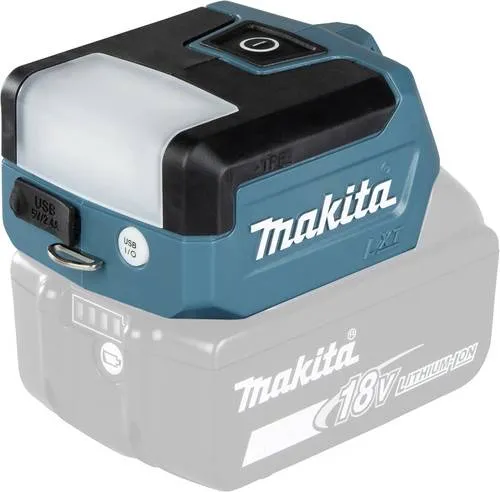 Makita DML817 LED Arbeitsleuchte - Taschenlampe mit 300 Lumen Lichtleistung, Powerbank-Funktion zum Laden mobiler Geräte und 3 Beleuchtungsmodi. Ideal für Baustellen und Outdoor-Aktivitäten.