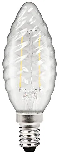 McShine - LED Filament Kerzenlampe, gedreht | FILED | E14, 2W, 200 lm, warmweiß, klar