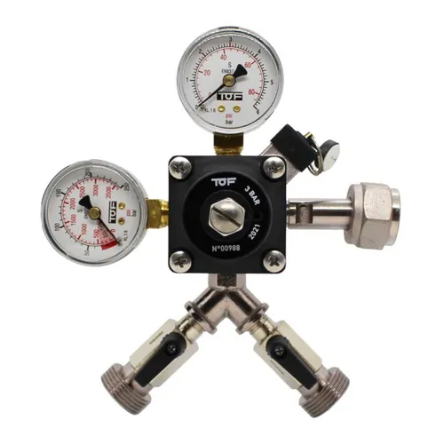 CO² Premium Druckminderer 2-leitig 3 Bar TOF 2 x 3/4