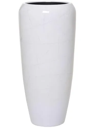 VIVANNO Bodenvase Fiberglas CAVITA Rund in weiß von VIVANNO