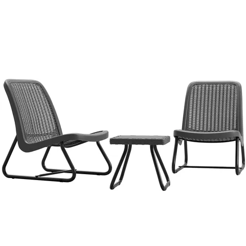 tectake® Gartenmöbel Set für 2 Personen - Unterhaltungssets für die Terrasse, wetterfest und mit ergonomischen Loungesesseln sowie praktischem Tisch für entspannte Stunden im Freien.