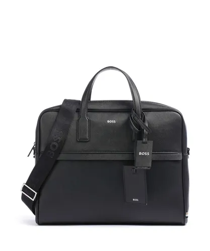 BOSS Zair_S Herren Messenger Tasche - Elegante Aktentasche aus 100% Lederfasermaterial, ideal für Business und Freizeit mit praktischem Reißverschluss und doppeltem Tragegriff.