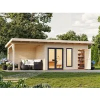 Produktbild Palmako Holz-Gartenhaus Aurelia Pultdach Unbehandelt 739 cm x 300 cm 20,3 m²