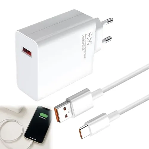 BaZuyunMd 90W Schnellladegerät für Xiaomi mit USB-C-Kabel, kompatibel mit Xiaomi 15, 14, 13, Poco F7 Ultra, F6, Redmi Note 14 Pro 5G
