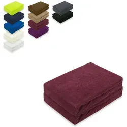 EXKLUSIV HEIMTEXTIL Frottee Spannbettlaken Doppelpack Rundumgummizug 120 x 200 cm Bordeaux