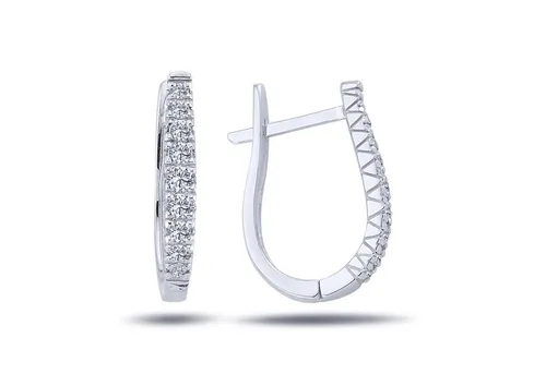 Diamant Creolen Tulpe Reco in 14 Karat Weißgold - Elegante Creolen mit brillantgeschliffenen Diamanten, gefertigt aus 14 Karat Weißgold. Ideal für besondere Anlässe und ein zeitloses Accessoire.