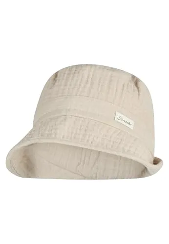 Sterntaler Fischerhut Musselin – Leichte Kindermütze mit UV-Schutz 50+, Beige, Größe 49 - LEICHTER FISCHERHUT FÜR KINDER – Der praktische Fischerhut aus weichem Bio-Musselin schützt zuverlässig vor Sonne. Ideal für Ausflüge, mit atmungsaktivem Innenfutter für höchsten Tragekomfort. Pflegeleicht und langlebig.