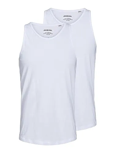 Jack & Jones Muskelshirt JACBASIC TANKTOP 2 PACK NOOS - Weiß XL (54/56) - Bequemes 2er-Pack Muskelshirts aus 100% Baumwolle. Ideal für den modischen Alltag, pflegeleicht und in klassischem Weiß. Perfekte Passform für jeden Anlass.