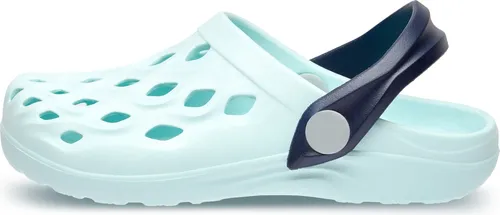 Ladeheid Clogs Kinder Schuhe für Mädchen und Jungen leichte Gartenclogs Gartenschuhe Kinder LA-CA-14 (Hellblau, 32/33 EU)