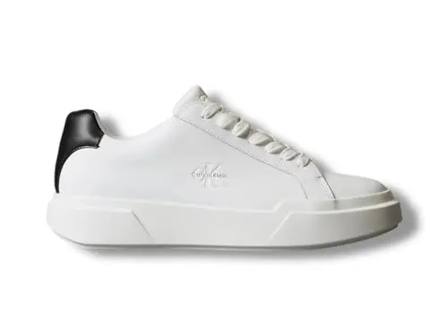 Calvin Klein Damen Cupsole Sneaker Chunky Laceup aus Leder, Weiß (Bright White/Black), 40