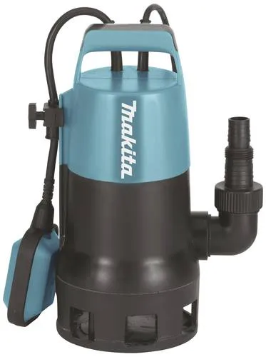 Makita 140L/min Submersible Drainage Pump - Wasserpumpen für effizientes Entwässern, mit einer Förderhöhe von bis zu 5 m und ideal für Bauprojekte oder Notfallentsorgung.
