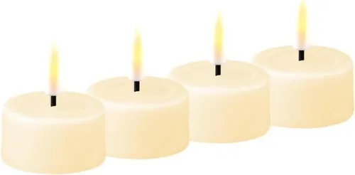 Deluxe LED-Teelichter 4-er Set Minibox, creme in beige von Deluxe Homeart