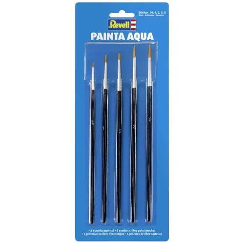 Revell 39624 - Painta Aqua Kunstfaserpinsel, Modellbauzubehör, hochwertige Pinsel für besonders gleichmäßigen Farbauftrag, perfekt für Modellbau und andere Hobbys