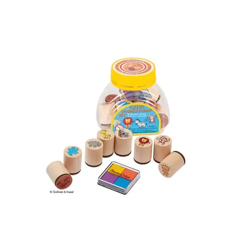 Produktbild Holz-Stempel-Set Tiere mit Stempelkissen