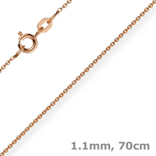 Rund-Ankerkette aus 585er Rotgold - 70 cm Damen Halskette - Elegante 70 cm lange Halskette aus 14 Karat Rotgold mit feiner Ankerkette. Ideal für jeden Anlass und ein stilvolles Accessoire für Damen.