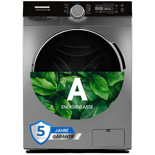HEINNER HWM-M1014IVKSA+++ – 10 kg Frontlader-Waschmaschine, Inverter-Motor, 1400 U/min, Energieklasse A, LED-Display, 5 Jahre Garantie (Anthrazit, 10 KG)