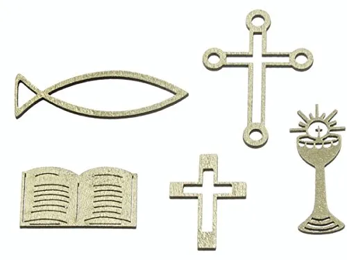 Streudeko Konfirmation Kommunion HOLZ, gold 10 St.