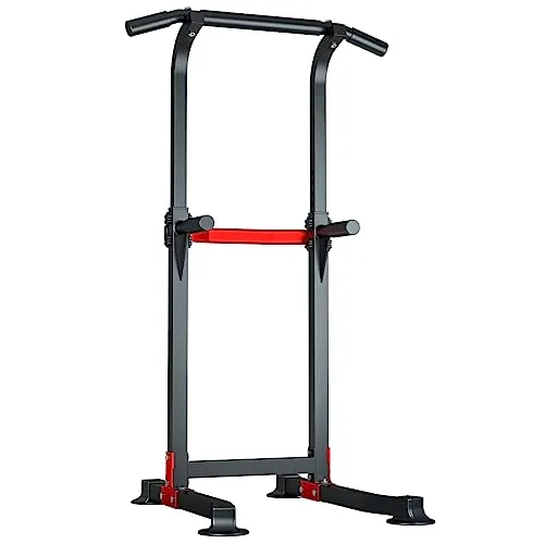 EASY BIG Power Tower Dip Station Pull-Up Bar – Höhenverstellbares Mehrzweck-Heimfitnessgerät mit rutschfesten Fußpolstern – 330 Pfund / 150 kg Tragfähigkeit