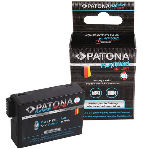 PATONA Akku wie Canon LP-E8 - 1300mAh, leistungsstark und kompatibel für Ihre Kamera