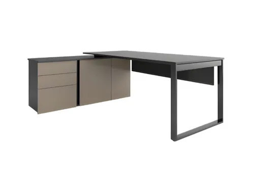 Moderner Ecktisch 161x147 cm - Schreibtisch für Büro und Arbeitszimmer - Praktischer Eckschreibtisch in Grau mit 3 Schubladen und verstecktem Stauraum. Ideal für Jungen, Jugendliche und Erwachsene. Perfekt für effizientes Arbeiten!