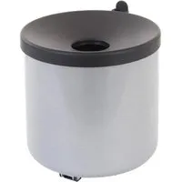 PROREGAL® Runder Feuerlöschender Wand-Aschenbecher, 2L - Aschenbecher aus silbernem Metall, feuerlöschend und ideal für öffentliche Plätze. Mit einem Volumen von 2 Litern und robuster Edelstahl-Oberfläche.