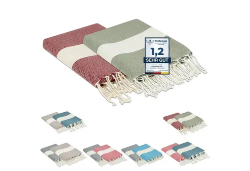 furora HOLIDAY Strandtuch groß 100x200 cm - Strandtuch aus 100% recycelter Baumwolle, ideal für Strand, Sauna und Picknick. Leicht und kompakt, passt in jede Tasche – perfekt für unterwegs!