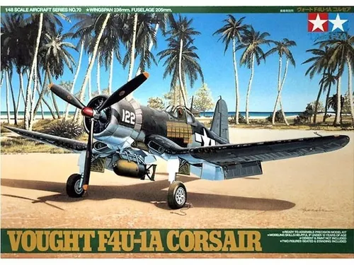 Tamiya 300061070 1:48 WWII US Vought F4U-1A Corsair - Flugzeuge: Detailliertes Modell des legendären US-Kampfflugzeugs aus dem Zweiten Weltkrieg, ideal für Modellbau-Enthusiasten.