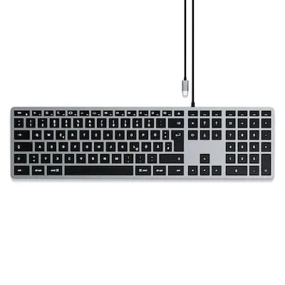 SATECHI SLIM W3 Tastatur kabelgebunden grau, silber - EDV- Eingabegeräte: Komfortable kabelgebundene Tastatur mit FN-Tasten für optimale Bedienung und störungsfreier Verbindung, ideal für Mac-Geräte.