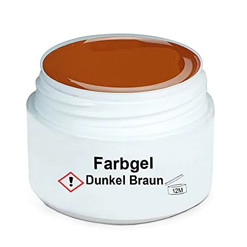 GS-Nails UV Farb-Gel für Nail-Art & Nagel-Design - 5 ml UV-härtendes Cover-Gel - Nail-Gel - selbstglättendes Nagel-Gel - dunkel Braun - A1
