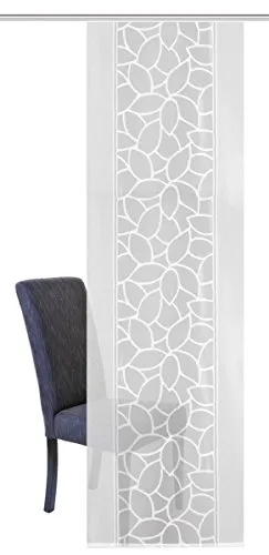 HOME WOHNIDEEN Schiebevorhang Jacquard Blätter 245 x 57 cm in Weiss - Eleganter Schiebevorhang aus Jacquard mit Blätterdesign, ideal für stilvolle Fensterdekoration. Setzen Sie Akzente in Ihrem Wohnraum mit diesem modernen und pflegeleichten Vorhang.
