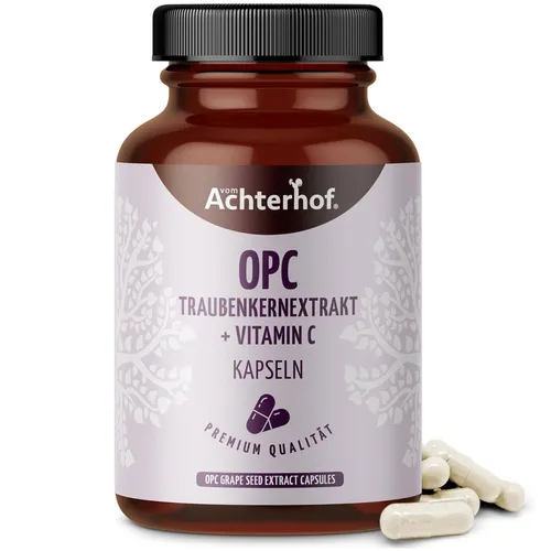 OPC Traubenkernextrakt 200 Kapseln | Hochdosiert mit 350mg OPC pro Kapsel - Fruchtextrakt aus Traubenkernen, reich an natürlichen Antioxidantien und veganer Kapselhülle für optimale Bioverfügbarkeit.