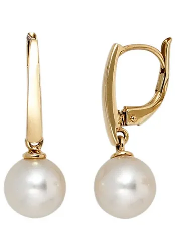 JOBO Perlenohrringe, 585 Gold mit Süßwasser-Zuchtperlen von JOBO