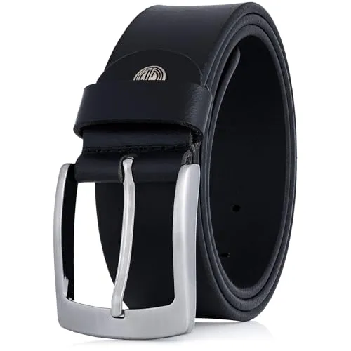 LINDENMANN Leder-Gürtel Herren 40 mm breit, Gürtel Herren Vollledergürtel schwarz/dunkelbraun, Größe/Size:Bundweite 110 cm Gesamtlänge 125 cm W 43.3 XL, Farbe/Color:schwarz