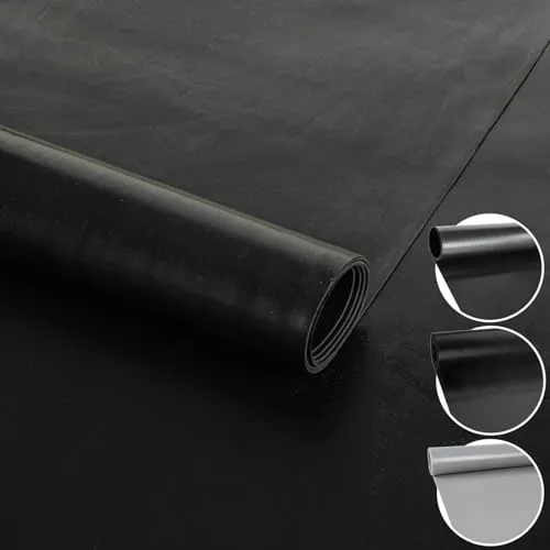 ANRO Gummimatte Schutzmatte Meterware Bodenmatte Glatt beidseitig Gummiläufer 100cm Breit 1mm stark Schwarz 50 x 100cm