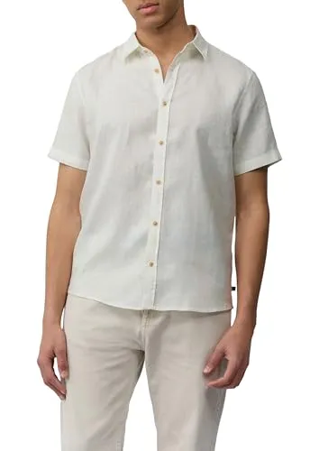 s.Oliver Regular Fit Kurzarmhemd aus 100% Leinen - Herrenhemd in hochwertiger Qualität mit Wascheffekt, ideal für warme Tage. Leichtes Leinen, Button-Down-Kragen und praktische Brusttasche.