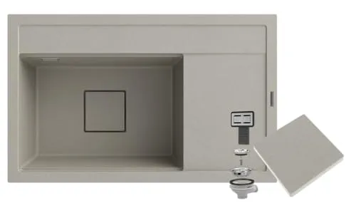 Granitan Spülbecken aus Granit 81x50,5x22 cm in beige von Granitan