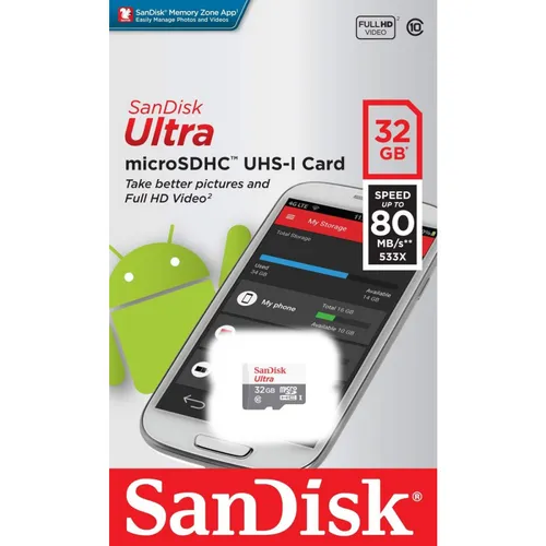 SanDisk Ultra microSD microSDHC 32GB (SDSQUNS-032G-GN3MN)