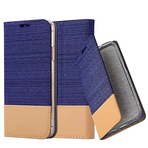 Produktbild Cadorabo Hülle kompatibel mit Apple iPhone 13 aus Premium Jeans und Kunst Leder Flip Klappbare Stoßfeste Magnetische [Standfunktion] [Kartenfächern] Cover Hülle für iPhone 13 Tasche in Blau