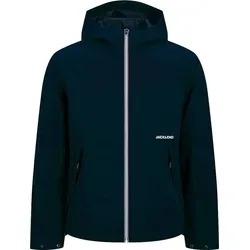 Jack & Jones Übergangsjacke in Dunkelblau für Herren XXL - Funktionsjacke mit Kapuze und Reißverschluss, ideal für wechselhaftes Wetter. Hergestellt aus 100% Polyester, bietet sie Komfort und Stil in Größe XXL.