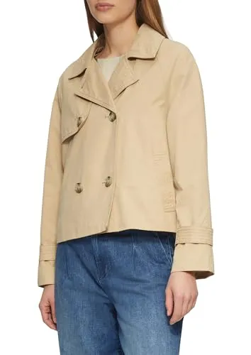 s.Oliver Cabanjacke mit Raglanärmeln - Damen-Mäntel mit klassischem Zweireiher und modischem gestreiftem Innenfutter, leicht gefüttert und wasserabweisend – ideal für stilvolle Outfits bei jedem Wetter.