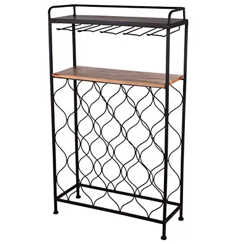 UNUS Weinregal Metall - Platzsparender Flaschenhalter für 18 Flaschen - Weinregal aus Metall, stilvolles Design für Wein- und Wasserflaschen. Mit Platz für 18 Flaschen und Anti-Rutsch Füßen für Kratzschutz.