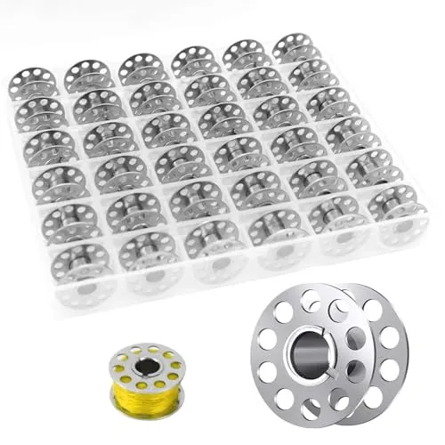Jidyllic Nähmaschine Spulen,36 Pcs Metall Spulen Nähmaschinenspulen Spulen Nähmaschine mit Aufbewahrungsbox Kompatibel nähmaschinen zubehör für Die meisten Nähmaschinen