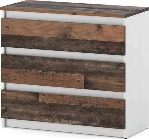 Kommode mit 3 Schubladen Sideboard Schubladenschrank Kleiderschrank Modern Möbel mit Schubladen für Ihr Schlafzimmer Weiß Matt Old Style 80x71,5x33,5