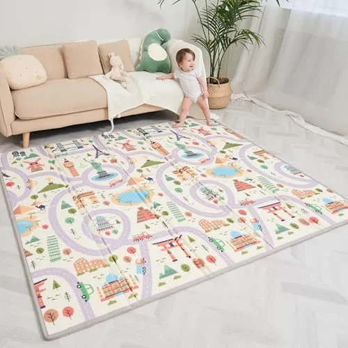 Krabbelmatte Baby Faltbar Spielmatte Kinder Spieldecke 180x200x1.5cm Krabbeldecke Für Baby