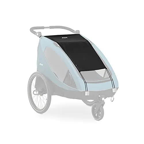 Hauck Sonnensegel für Kinderanhänger Dryk Duo - UV-Schutz & Höhenverstellbar (Schwarz) - Optimaler Sonnenschutz für Kinder im Fahrradanhänger: Mit UPF 50+ bietet das hauck Sonnensegel zuverlässigen Schatten. Einfach zu befestigen und verstellbar für maximalen Komfort.