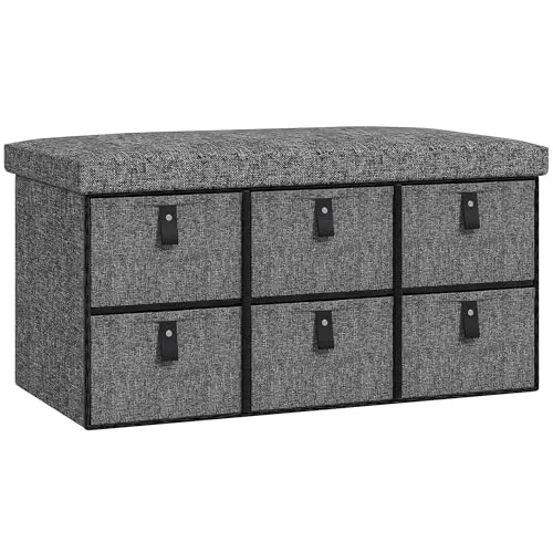 HOMCOM Schuhbank mit 6 Boxen - Drohnenzubehör und mehr: Diese elegante Garderobenbank bietet Platz für bis zu 6 Paar Schuhe und vereint Komfort mit praktischer Aufbewahrung.